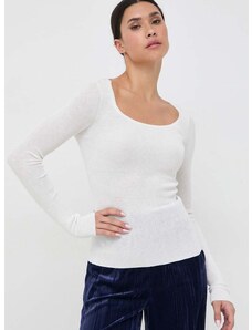 Пуловер Marella дамски в бяло от лека материя