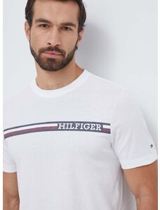 Памучна тениска Tommy Hilfiger в бяло с принт MW0MW33688
