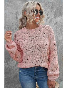 LoveYourCurvy Нежен плетен макси пуловер в пепеливо розово