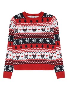 KIDS ONLY Пуловер червено / черно / бяло