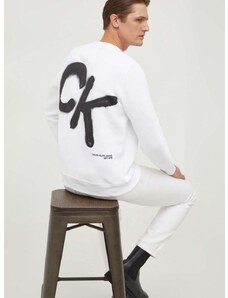 Суичър Calvin Klein Jeans в бяло с принт J30J324625