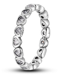 DELIS Сребърен пръстен, JW620, дизайн на сърце, с родиево покритие