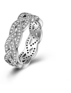 DELIS Сребърен пръстен, JW625, дизайн на пръстен с циркони, с родиево покритие