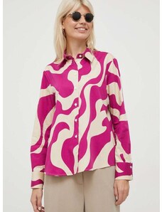 Памучна риза Seidensticker дамска в розово със стандартна кройка с класическа яка