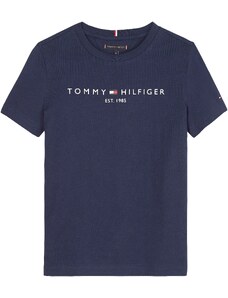 TOMMY HILFIGER Тениска нощно синьо / светлочервено / бяло