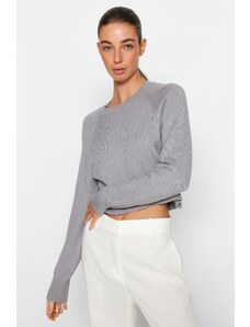 Trendyol Gray Premium прежда / Специална прежда трикотаж пуловер