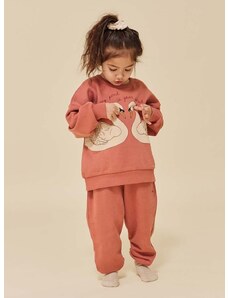 Детски спортен панталон Konges Sløjd в розово с изчистен дизайн