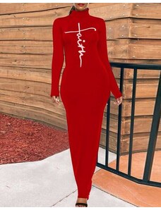 Creative Атрактивна дълга рокля в червено - код 97016