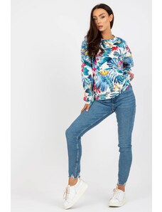 Kesi Многоцветна блуза с флорален мотив Rue Paris - Светлосин - 168746 - L/XL