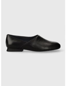 Кожени половинки обувки Camper Casi Myra в черно с равна подметка K201083.001