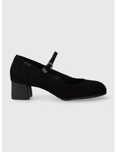 Велурени обувки с дебел ток Camper Katie в черно с дебел ток K200694.014