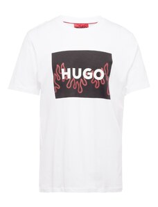 HUGO Тениска 'Dulive' алено / черно / бяло
