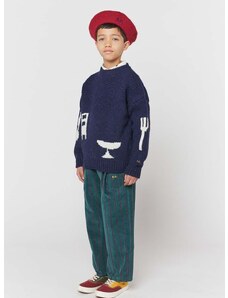 Детски вълнен пуловер Bobo Choses в тъмносиньо