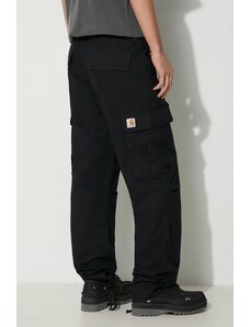 Памучен панталон Carhartt WIP в черно със стандартна кройка