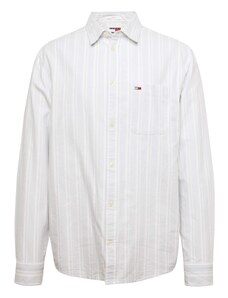 Tommy Jeans Риза светлосиво / перлено бяло