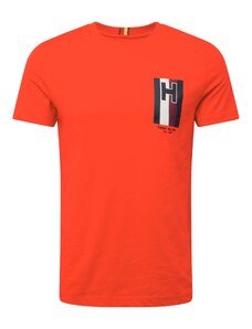TOMMY HILFIGER Тениска бордо / оранжево-червено / черно / бяло