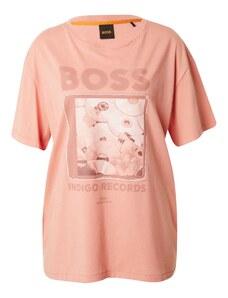 BOSS Тениска оранжево / бяло