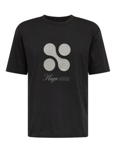 HUGO Тениска 'Dooling' сиво / черно