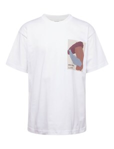 NORSE PROJECTS Тениска 'Simon' бежово / опушено синьо / бургундово червено / бяло