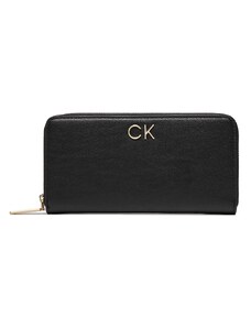 Голям дамски портфейл Calvin Klein Re-Lock Z/A Wallet Lg K60K609699 Ck Black BEH