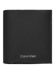 Голям мъжки портфейл Calvin Klein Ck Must Trifold 6Cc W/ Coin K50K511382 Ck Black Pique BEH