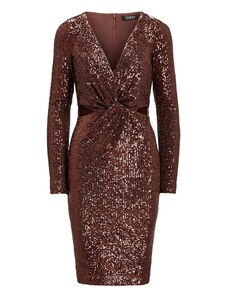 RALPH LAUREN Рокля Soft Drapey Sequin-Cocktail Dress 253918920001 bronze