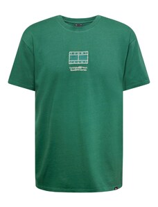 Tommy Jeans Тениска кремаво / тъмнозелено