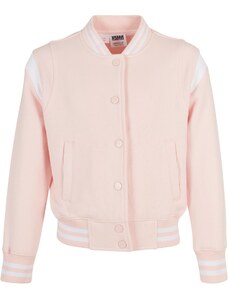 Urban Classics Kids Inset College Sweat Jacket Pink/White Girls' Sweatshirt