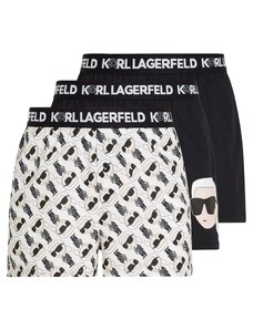 Karl Lagerfeld Боксерки екрю / черно / бяло
