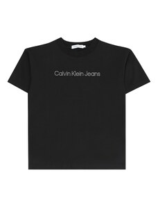 Calvin Klein Jeans Тениска сребърно сиво / черно