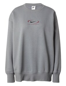 Nike Sportswear Суичър 'Swoosh' сив меланж / бургундово червено / черно