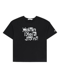 Calvin Klein Jeans Тениска сребърно сиво / черно