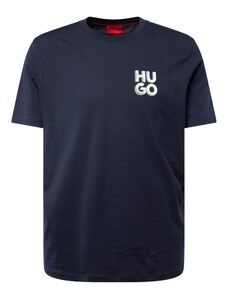 HUGO Тениска 'Detzington 241' нейви синьо / бяло