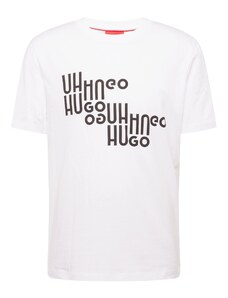 HUGO Тениска 'Davalon' черно / бяло