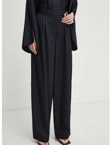Панталон By Malene Birger в черно с широка каройка, с висока талия