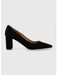 Велурени обувки с дебел ток BOSS Janet в черно с дебел ток 50512898