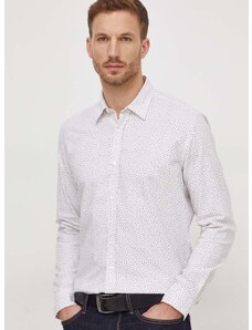 Памучна риза BOSS мъжка в бяло със стандартна кройка с класическа яка 50510014