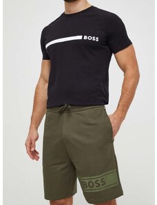 Памучен къс панталон BOSS в зелено 50510635
