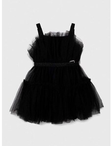 Детска рокля Guess в черно среднодълга разкроена