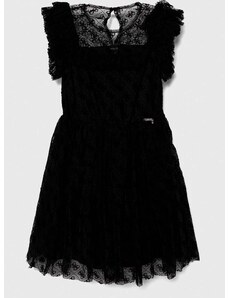 Детска рокля Guess в черно среднодълга разкроена