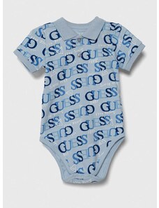 Бебешки памучен комплект Guess в синьо