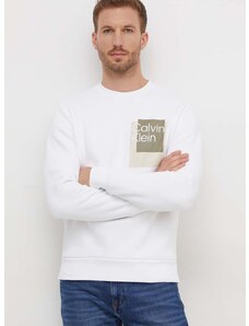Суичър Calvin Klein в бяло с принт K10K112249