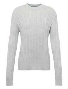 Abercrombie & Fitch Пуловер светлосиво / бяло