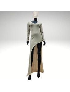 yoncystore.com Дамска асиметрична рокля Yoncy бежова