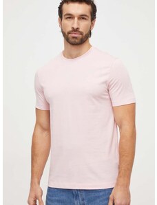 Памучна тениска BOSS в розово с изчистен дизайн 50468347