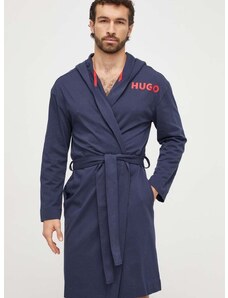 Памучен халат HUGO в тъмносиньо 50501421