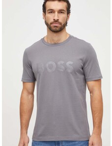 Тениска Boss Green в сиво с принт 50506363