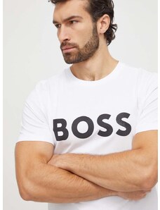 Тениска Boss Green в бяло с принт 50506363