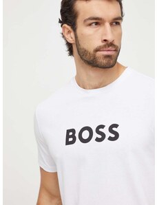 Памучна тениска BOSS в бяло с принт 50503276