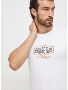 Памучна тениска Guess в бяло с принт M4RI33 J1314